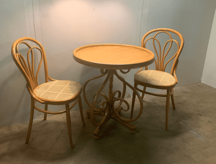 Tavolo da gioco vintage Thonet in sicomoro, amaranto e legno  impiallacciato, 1950