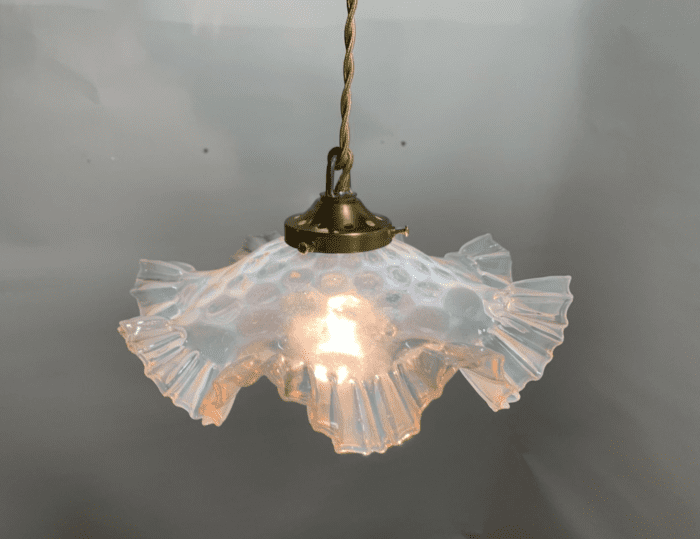 Lampada da tavolo vintage in ottone e vetro di Murano, anni '20 -  Industrial Garage Roma